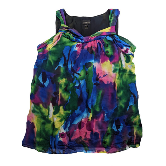 Lane Bryant Dresses & Skirts - Lane Bryant watercolor Abstract Mini chiffon Dress Size 28